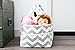 ATAZUA Strong Washable Baby Diaper Caddy: 100% Cotton Canvas - Portable Gray and White Chevron Nursery Storage Bin and Car Organizer by Gracie and Belle (Gray Chevron)