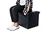 Juvale Faux, Folding, Wooden, Leather, Storage, Ottoman With Contrast Stitch Design 30 x 15 x 15 Inches, Black