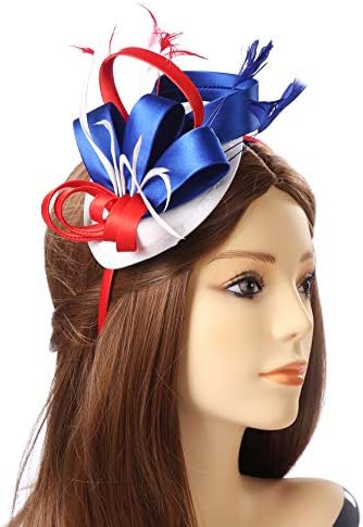 Kentucky Derby Fascinators Hats Women for Tea Party Flower Cocktail Headband with Mesh Feathers