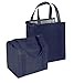 Hannah Large Capacity Heavy Duty Insulated Smart Shopping Bag - Strong Reusable Grocery Tote (2 Pack, Navy)