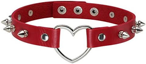 MILAKOO Punk Type Love Coronary heart PU Leather-based Necklace