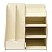 Wood Board Desktop Organizer Rack w/ 2 Document, Magazine Slots, Shelf & Office Supply Holder, Beige