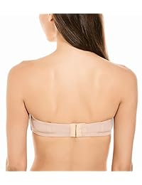 Gnowann Sujetador sin tirantes con aros para dama, convertible, acolchado, liso, multiuso