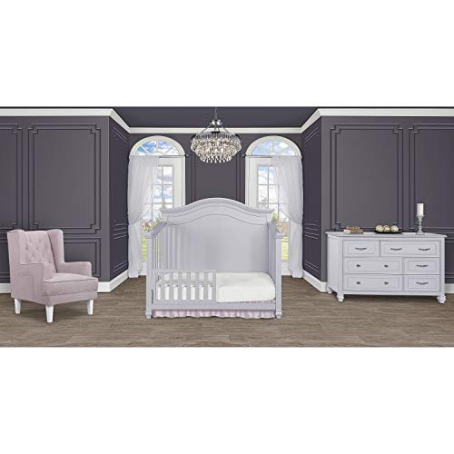 Evolur Madison 5 in 1 Curved Top Convertible Crib, Silver Shimmer