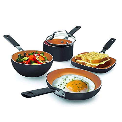 Gotham-Steel-Mini-Stackmaster-5-Piece-Cookware-Set--Nonstick-Personal-Sized-Fry-Pan-Sauce-Pan-Wok-and-GrillGriddle-Pan-Nests-for-Easy-Storage-Dishwasher-Safe