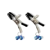 AnHua® SM Breast Vaginal Nipple Clamps Double Bells Breast Clip Massage Light Blue-One Pair