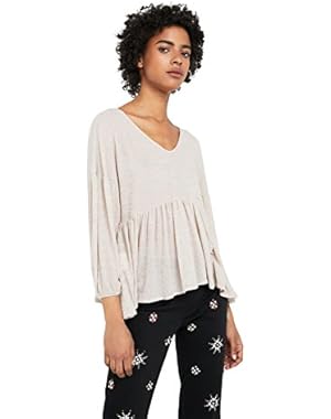 Mango Women's Flecked Peplum T-Shirt