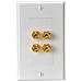 Dayton Audio WP-4B Wallplate Four Banana/Binding Post