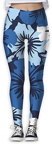 Vintage Hawaiian Floral Aloha Women Printed Full-Length Yoga Workout Leggings For Running Outdoor Sports