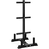 WF Athletic Supply Olympic Bumper Plate Storage Rack, Home Gym 2 Inch Weight Plate Holder, Heavy-Duty Weight Plate Tree with