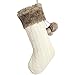 Gireshome Christmas Ivory Cable Knit Faux Fur Cuff with Ball Decoration Christmas Stockings Xmas Tree Decor Festival Party Ornament 10