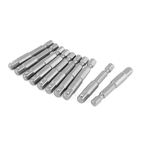 Click Here to See More Images uxcell 1/4 Inch Square Driver Hex Drill Bit Socket Extension Adapter 10pcs