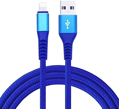 Apple MFI Certified 4.9ft Ultra-High Lifespan Nylon 200D Kevlar Fiber Braided USB Data Cable with TPE Lightning Connector for iPhone 8/8 Plus/7/7 Plus/6S Plus/6/5S, iPad Pro/Air 2/Mini(Blue)