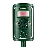 VENSMILE PIR Sensor Solar Animal Repeller Motion Activated with Ultrasonic Sound Waves to Repel Cats Dogs Foxes Martens Rabbits Herons Birds Without Harmful Chemicals Safe to Human