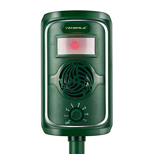 VENSMILE PIR Sensor Solar Animal Repeller Motion Activated with Ultrasonic Sound Waves to Repel Cats Dogs Foxes Martens Rabbits Herons Birds Without Harmful Chemicals Safe to Human VENSMILE PIR Sensor Solar Animal Repeller Motion Activated with Ultrasonic Sound Waves to Repel Cats Dogs Foxes Martens Rabbits Herons Birds Without Harmful Chemicals Safe to Human