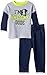 BON BEBE Baby Boys' 2 Piece Long Sleeve Top with Knit Denim Pant, Awesome Gray, 12 Months