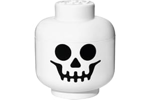 ROOM COPENHAGEN LEGO STORAGE HEAD (LARGE) - SKELETON - Polypropylene Storage Box with Lid for Kids' Toy Storage, Stackable Organizer, and Fun Storage Solution for LEGO Enthusiasts and Beyond