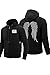 Valecos Walking Dead Unisex Cosplay Daryl Dixon Wings Zip Up Hoodie Black Coat (Unisex:X-Large, Black)
