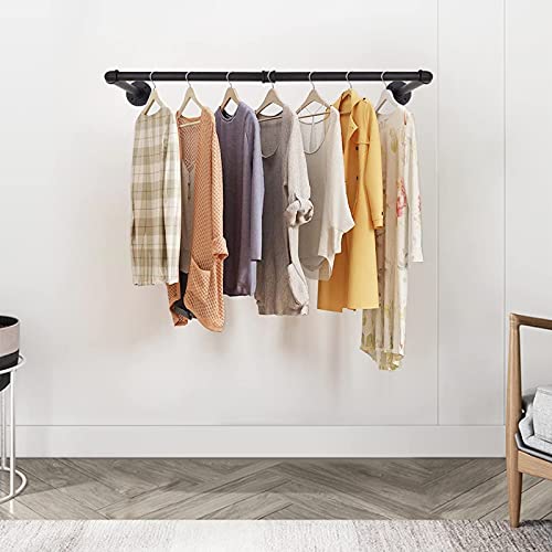 TLBTEK Industrial Pipe Clothes Rack,Heavy Duty Rustic Clothes Hanging