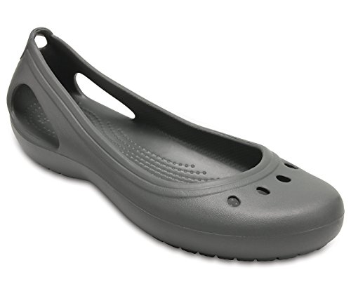 Crocs women s kadee ballet flat, slate grey, 9 m us