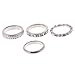 D EXCEED Silver or Gold Round Stacking Polished Band Crystal Ring Set for Women Size 6 7 8 9
