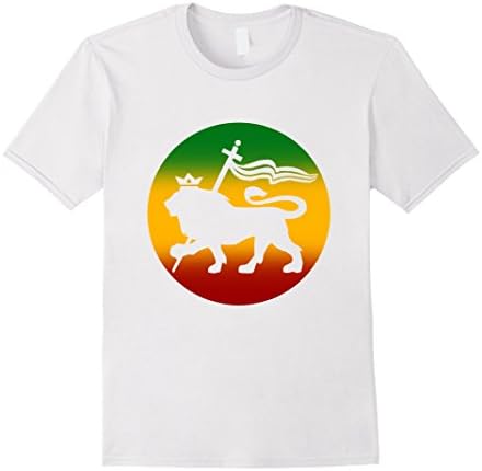 Men's Lion of Judah T Shirt Tee White Rasta Reggae Clothing Mens Large White