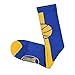 ChalkTalkSPORTS Athletic Half Cushioned Crew Socks | Mid Calf | Basketball Superelite | Royal Blue/Gold