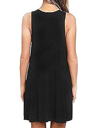 LOMON Vestido de verano para dama, informal, con camiseta, sin mangas