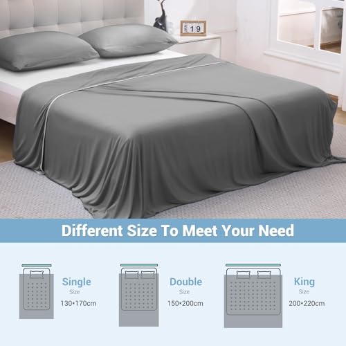 Marchpower Refreshing Summer Blanket, Arc-Chill 3.0 200 x 220 cm, Lightweight and Cool Double-Sided Blanket, Anti-Heat Blanket for Sofa, Office, Travel and Pet Bed Sheet – Grey