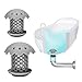 Drain Hair Catcher, Durable Silicone Bathtub Drain Protector, Easy Clean for Snare Prevents Hair from Clogging Drains, 2 Pack, Grey