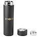 EFOSHM Insulated Stainless Steel Thermos with Removable Tea Strainer, 16 Oz, Black