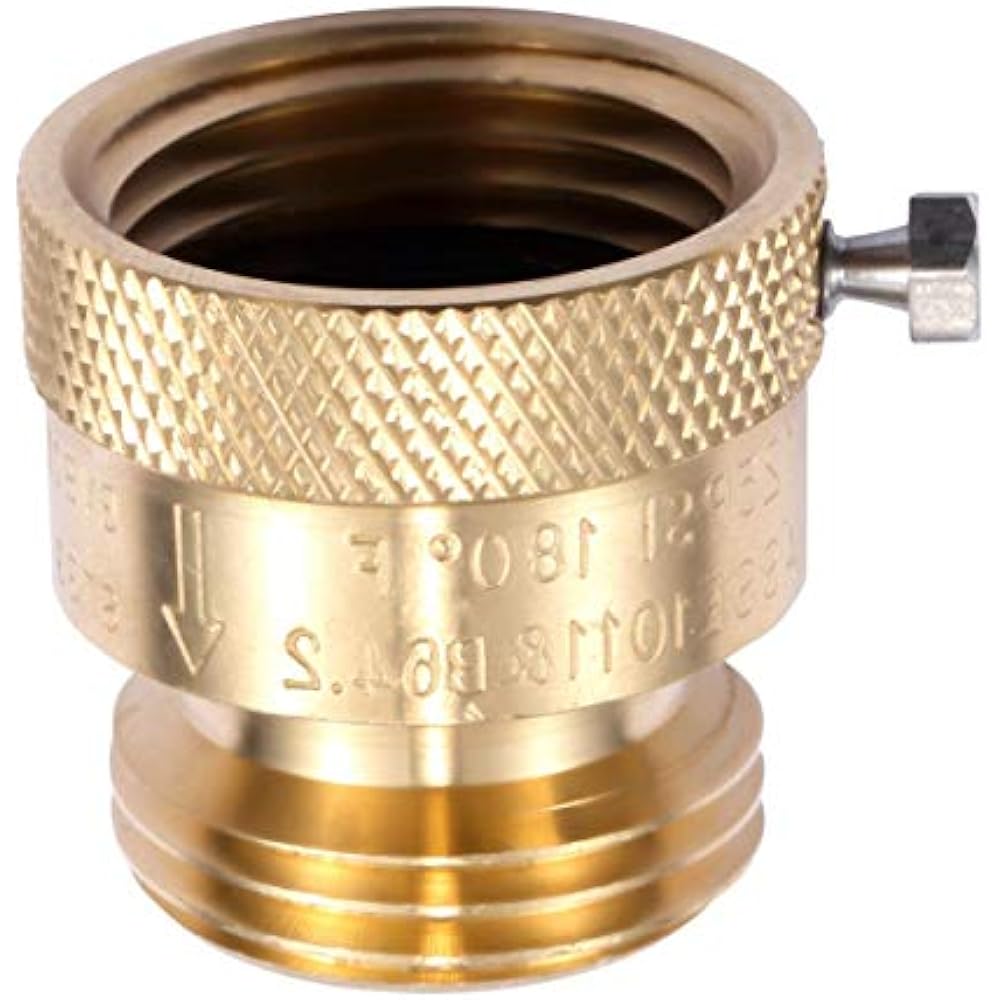 2 Pack Brass 3/4" Inch MHT Hose Bibb Connector Backflow Preventer