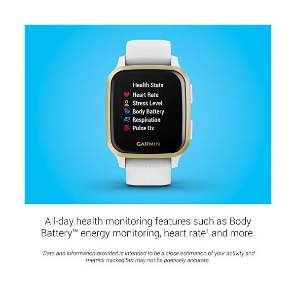 Garmin Venu Sq GPS Smartwatch with All-day Health Monitoring and Fitness Features, Built-in Sports Apps and More, White…