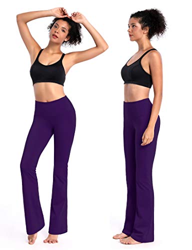 BUBBLELIME 29"/31"/33"/35"/37" Inseam Bootcut Yoga Pants High Waist Moisture Wicking Long Bootleg - Thumbnail 2