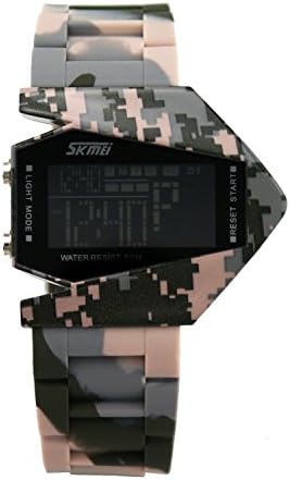 Qiyan LED Display Colorful Light Digital Stealth fighter Style Waterproof Boys Girls Sport Wrist Watches