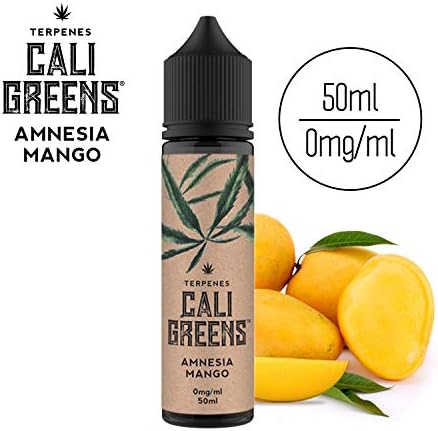 Cali Greens | 50ml | Short Fill E-Liquid | No Nicotine | Premium Terpenes Flavours (Amnesia Mango Terpenes)