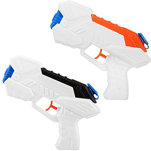 Zooawa Water Gun Blaster Pump, 2 Packs Water Blaster Shooting Water Pistols Kids Party Favor Toy for Summer Swimming Pool Beach Backyards, Black + Orange - Thumbnail 7