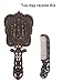 Nerien Vintage Mirror Comb Set Metal Handle Makeup Mirror Castle Antique Russian Style Hand Mirror with Comb Retro Decorative Tabletop Mirror Travel Folding Cosmetic Mirror Copper