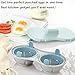 Microwave Egg Poacher BPA Free & Dishwasher Safe Dual Caves Poached Egg Maker Double Cups Egg Cooker Microwave Poached Egg Steamer Kitchen Gadget (Nordic Blue)