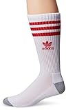adidas Men's Originals Crew Socks, One Size, White/Light Scarlet/Heather Aluminum