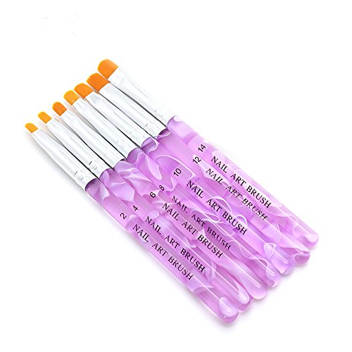 Flying Fish 7pc UV Gel Acrylic False Nail Art Tips Builder Painting Detailing Brush Set