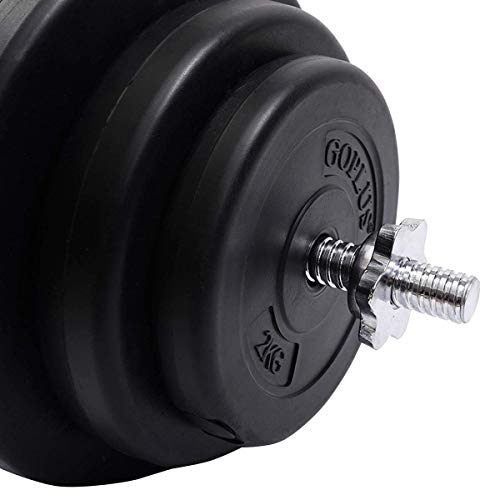 Goplus Barbell Dumbbell Weights Set 132 Lbs Lifting Exercise Full Body Workout for Gym, Home Adjustable Weight Bar
