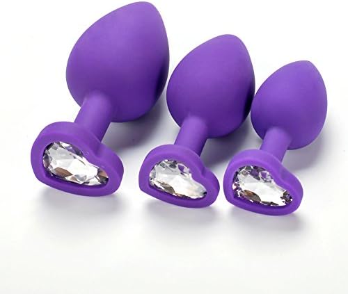 GXSUN 3Pcs/Size Silicone Trainer B'ut.t Pùgs ańus Plúg for Starter Beginner Men Women Couples(Purple-Transparent)