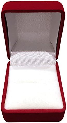 Velvet Jewelry High Dome Gift Box for Wedding Engagement Ring (Red)