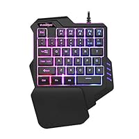 LINGLONGAN Wired One Handed Keybaord, with 35 Keys Wrist Rest RGB Light Single Hand Gaming Keyboard Portable Mini Left Hand Keypad
