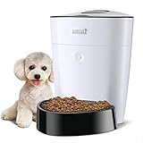 ROMEKER Automatic Cat Feeder 4L Smart Pet Feeder Auto Dog Cat Food Dispenser Timed Cat Feeder Large Dog Food Feeder 6 Meal,Timer Programmable Portion Control Battery/Plug-in Power