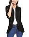 Mofavor Women's Casual 3/4 Sleeve Draped Ruffles Open Front Knit Cardigan