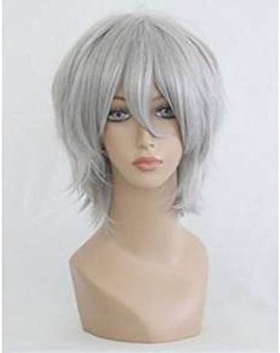 Stylish Women Short Length Cosplay Party Wig (Silvery Gray) NW05