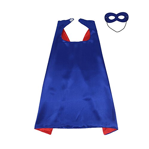 70cmX70cm Special Satin Boys&Girls Superhero Cape+Eye Mask 13 Color Double-sided