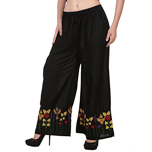 jenee ventures fashionable embroided palazzo for women (5 colors, free size)